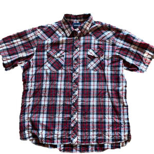 Wrangler Vintage Western Mens 3XLT Plaid Short Sleeve Shirt